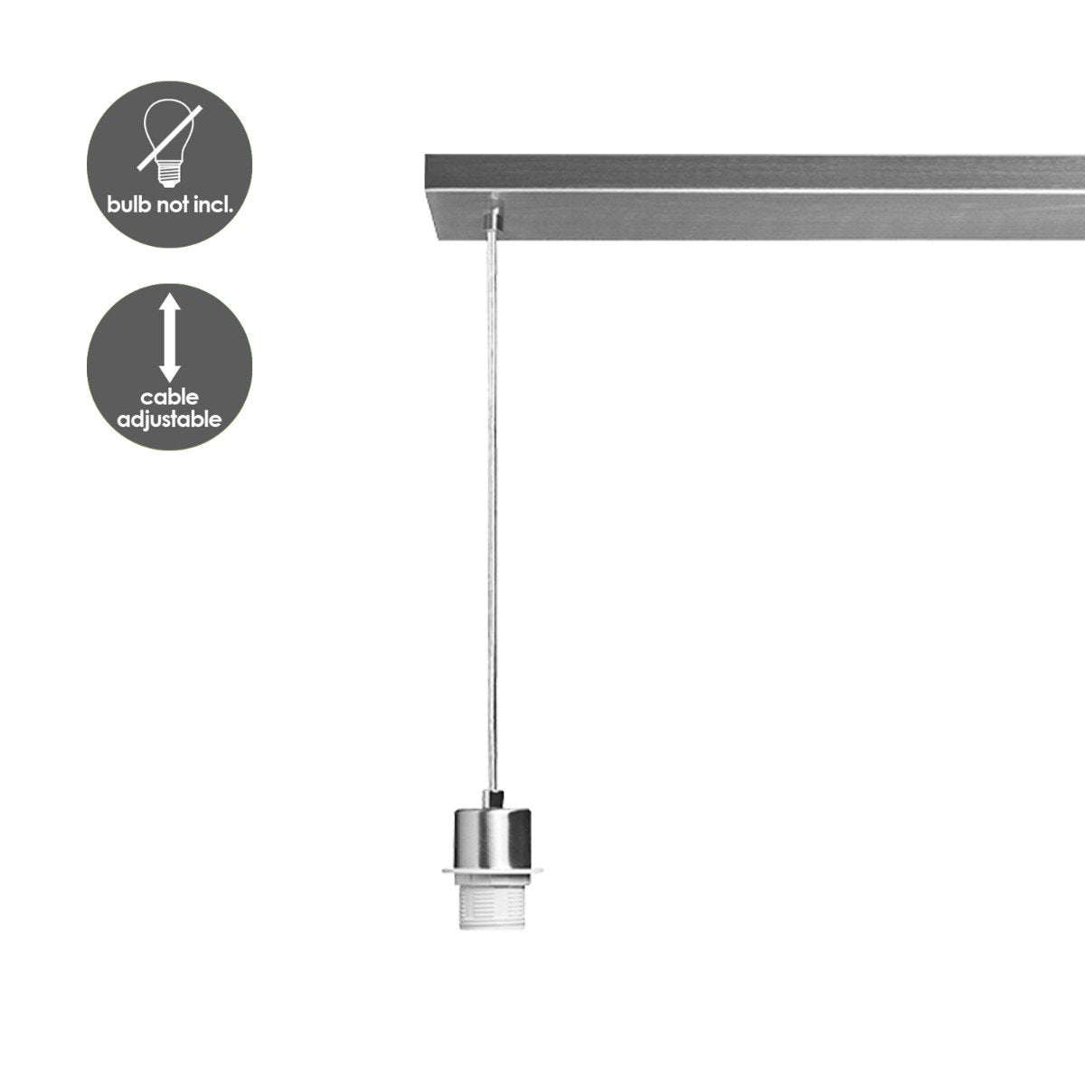 Hanglamp Beam 3 lampen - E27 - zwart lampenkap