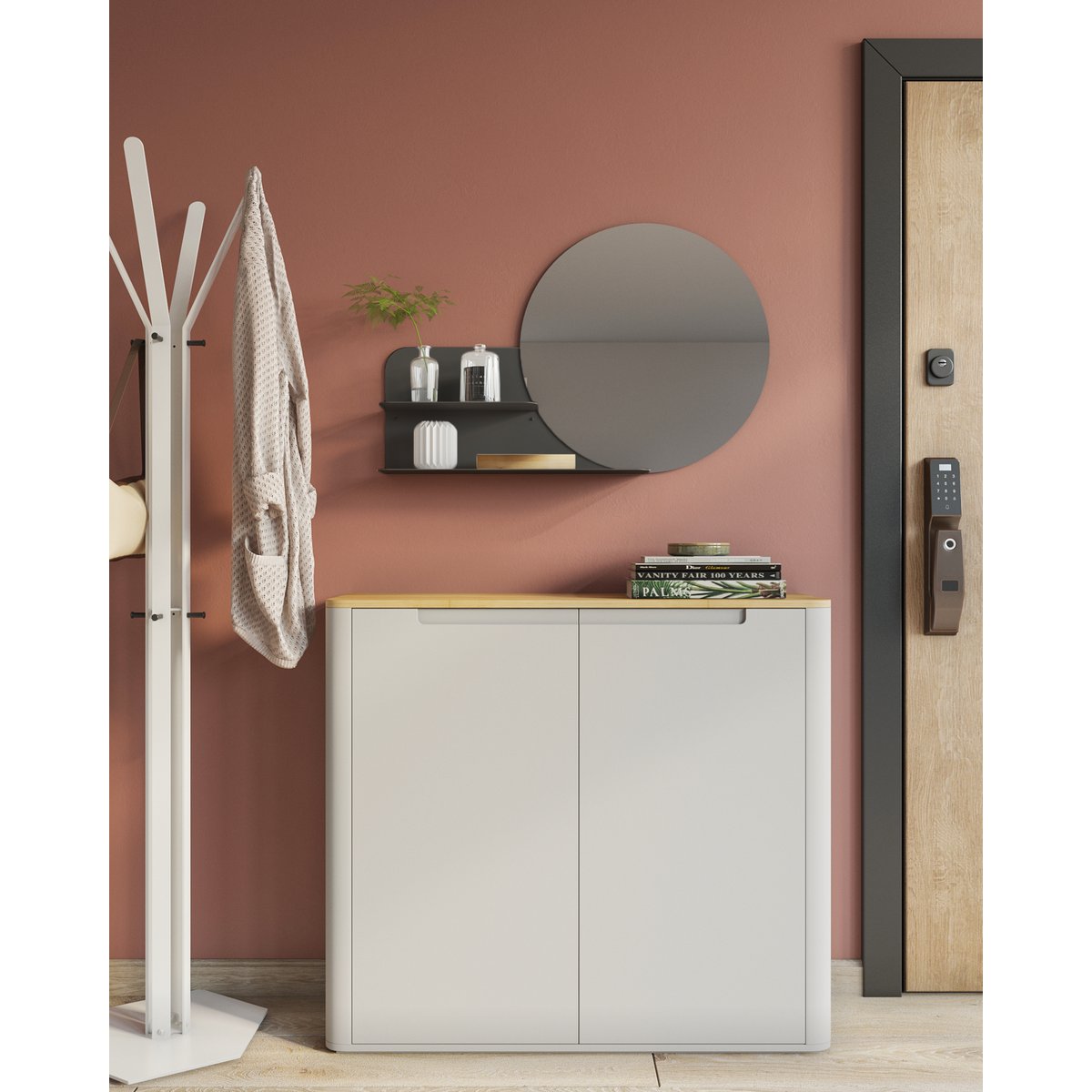 Wandspiegel Clever - Zwart