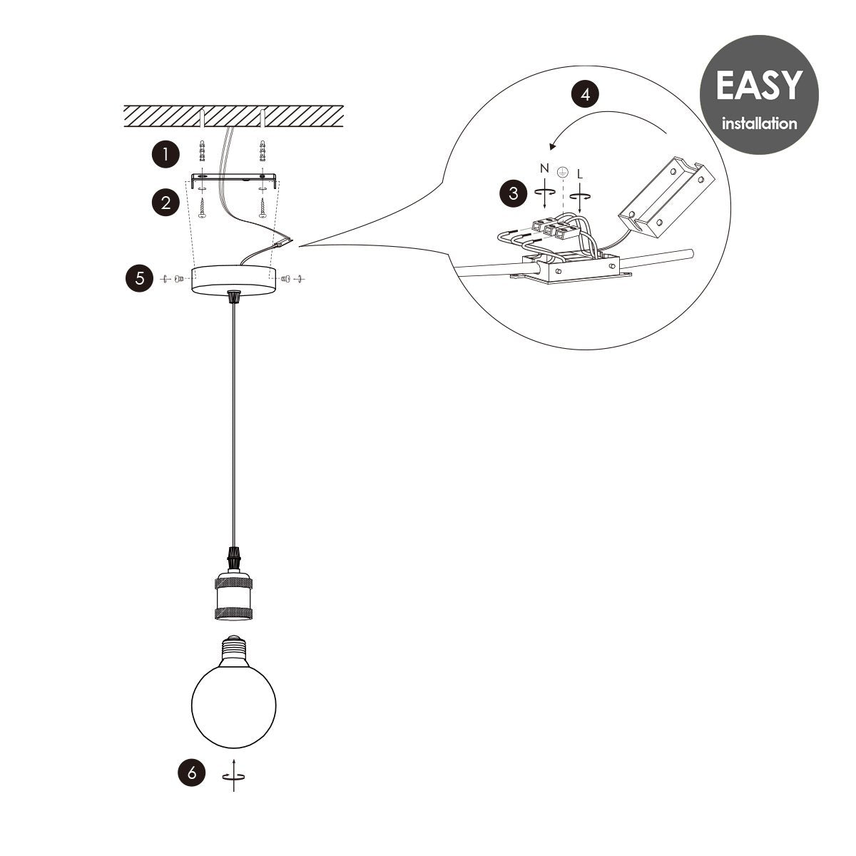 Hanglamp vintage Diabolo - G180 dimbaar - E27