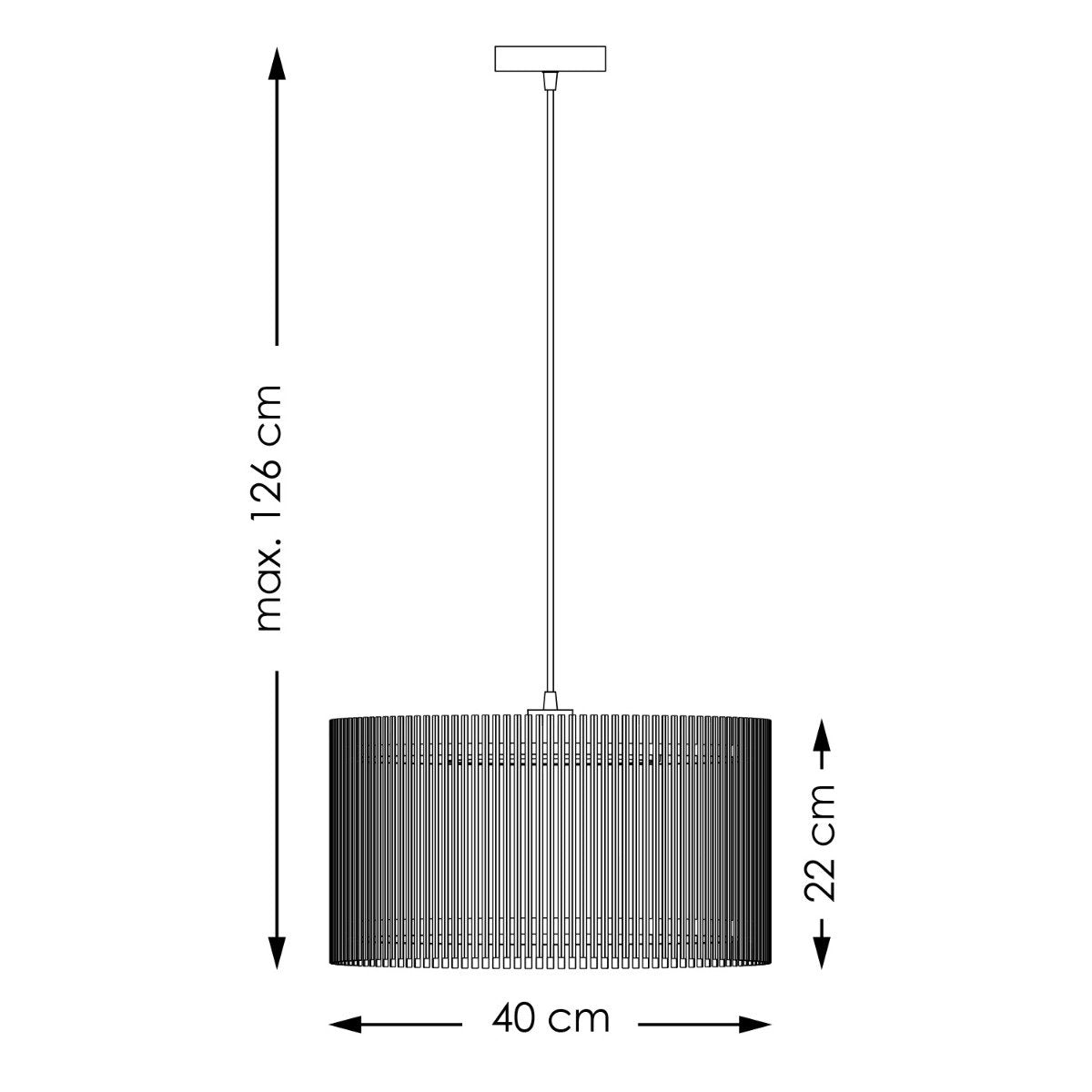 Bohemien Hanglamp Bamboe kap Ø40 x 126 cm