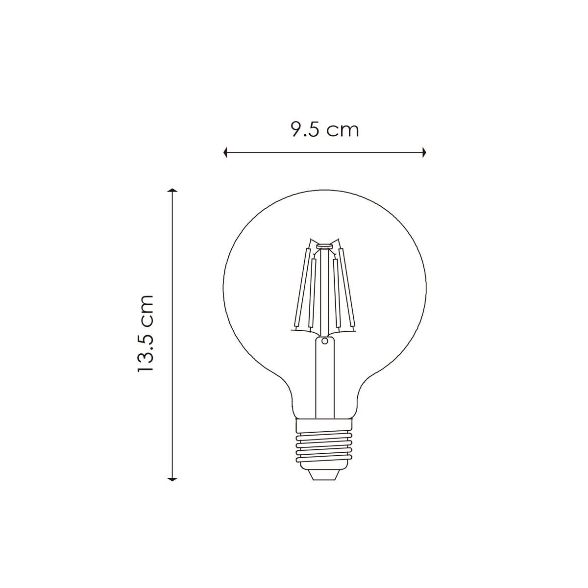 Dimbare LED Globe Deco lamp E27 G95 4W 400Lm 2700K Goud