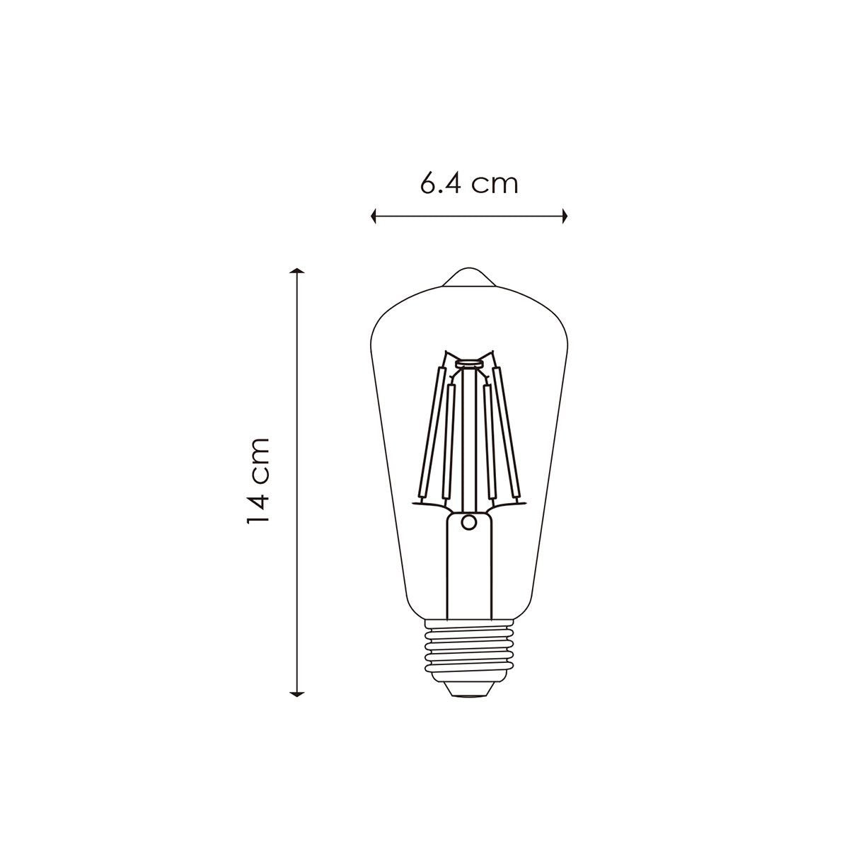 Dimbare Led Druppel E27 ST64 6W 160Lm 1800K Helder