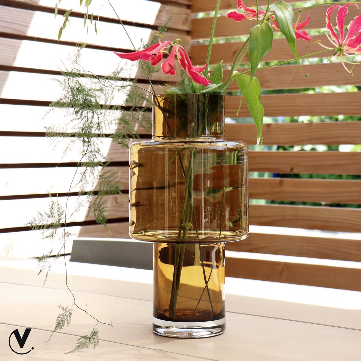 Vaas Juba cognac - Ø20 x H40 cm