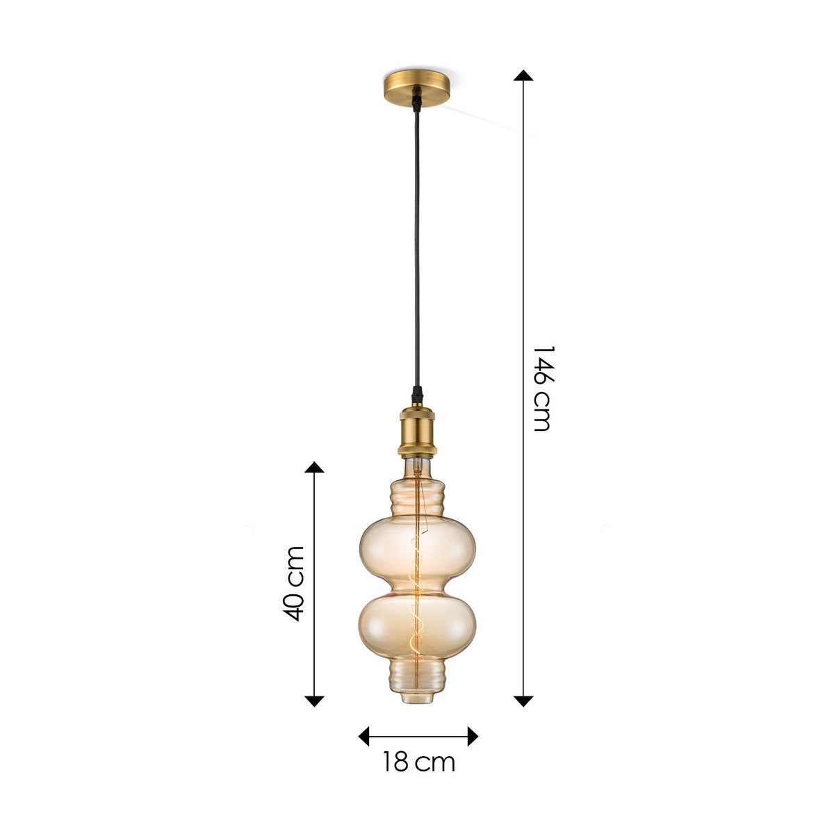 Hanglamp vintage Diabolo - G180 dimbaar - E27