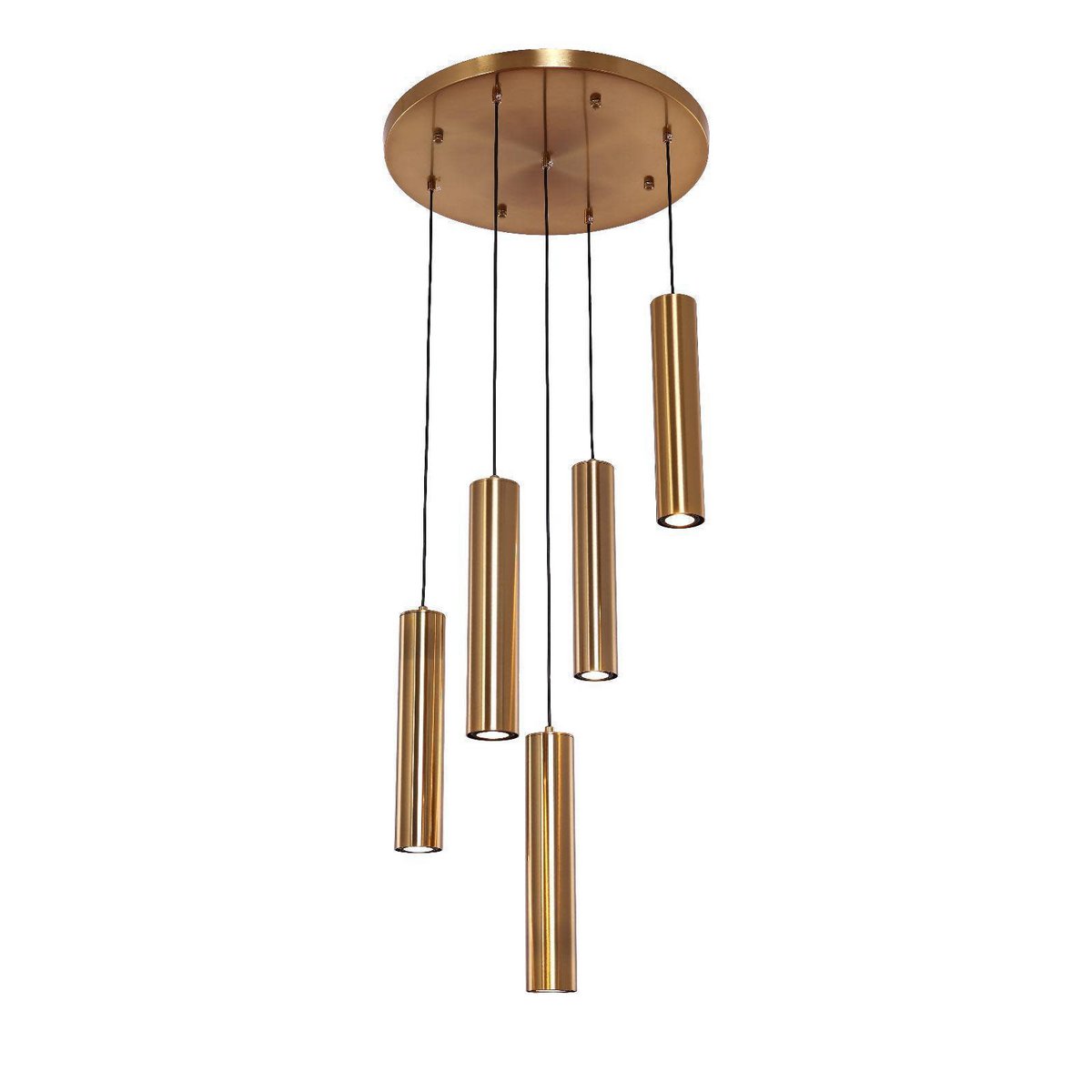 Hanglamp rond incl. 5 lampen | Goud