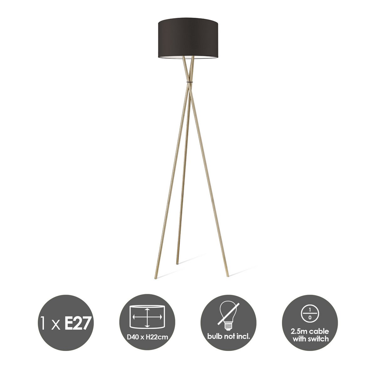Vloerlamp Bling - Chocolade - 166cm