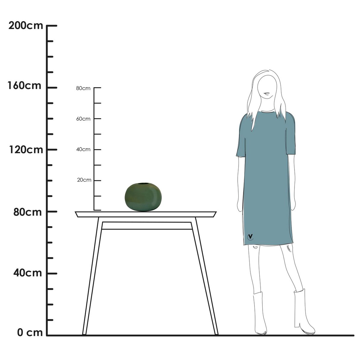 Brenno baltic green Ø23 x H18 cm