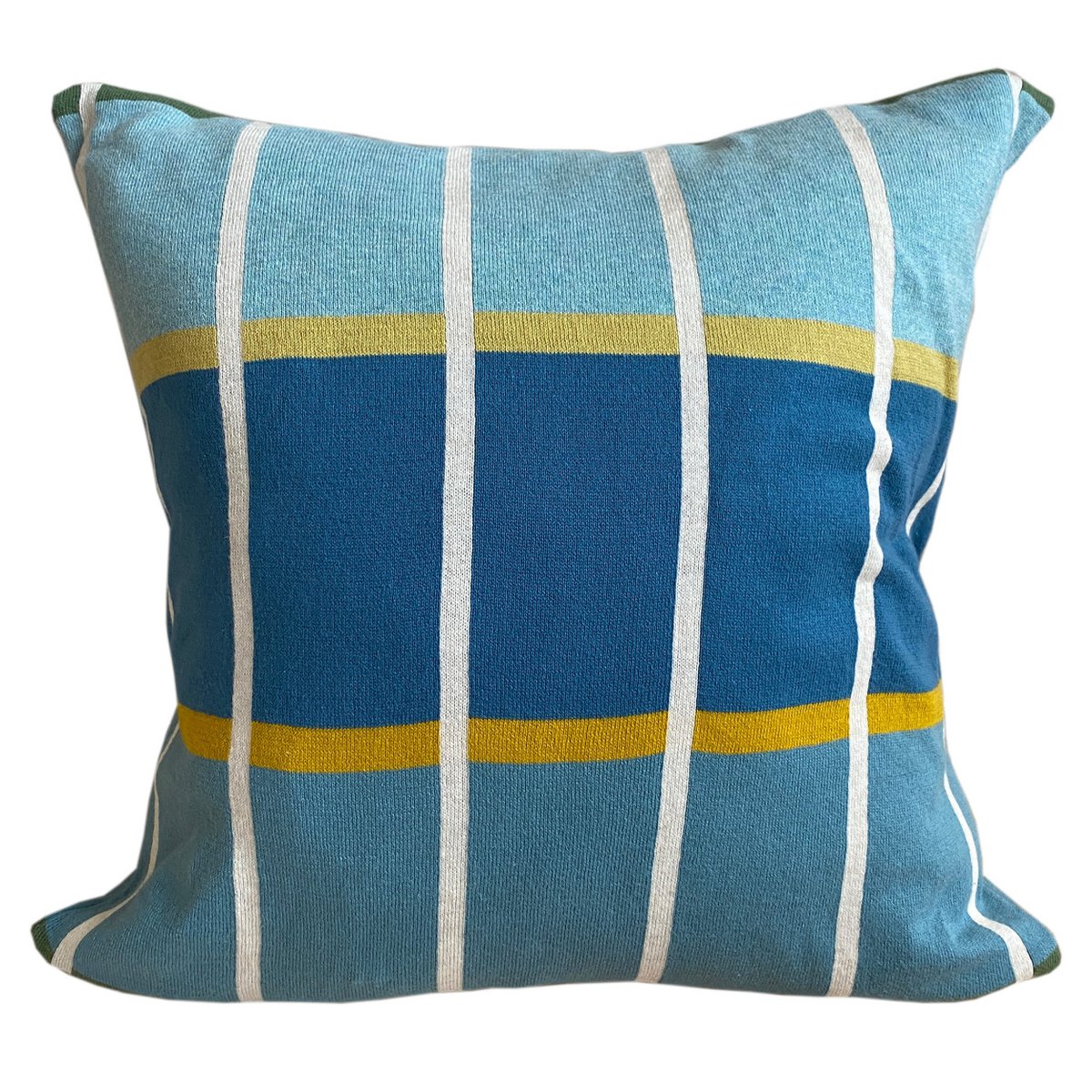 Alvin Pillow Blue, zacht jacquard gebreid katoen