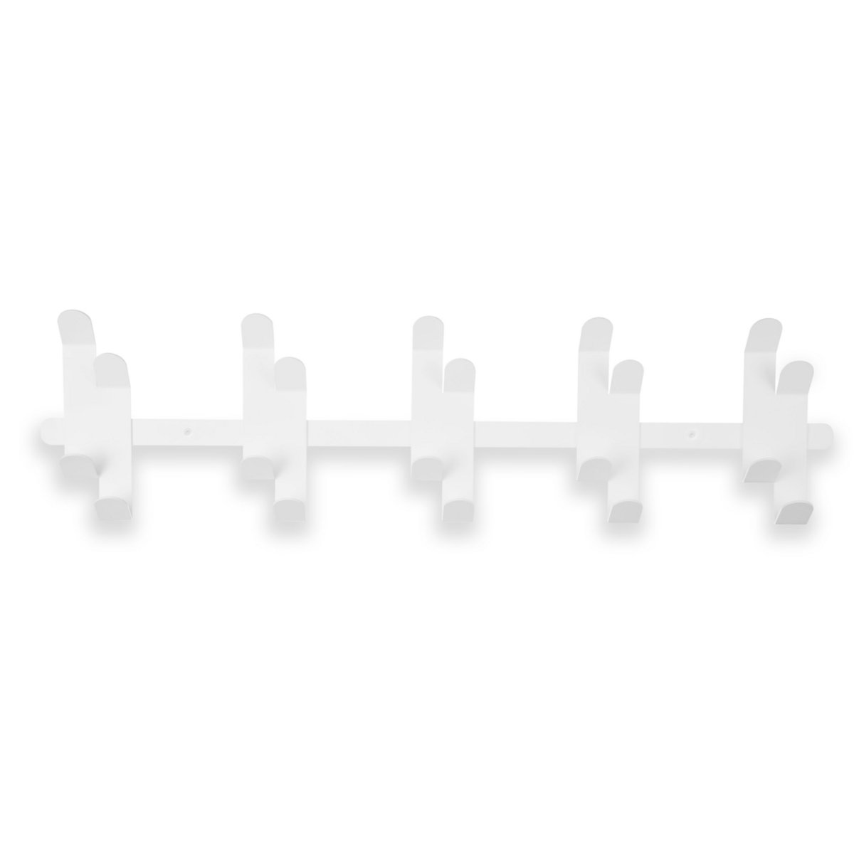 Wandkapstok  Origami - 10 dubbele haken - Wit