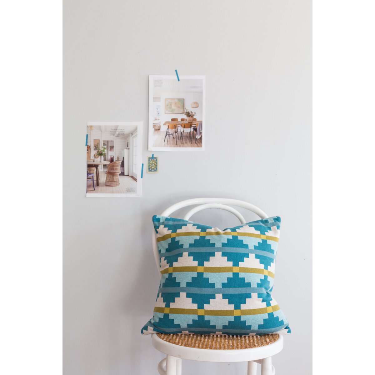 Alf Kussen Blauw, zacht jacquard gebreid katoen