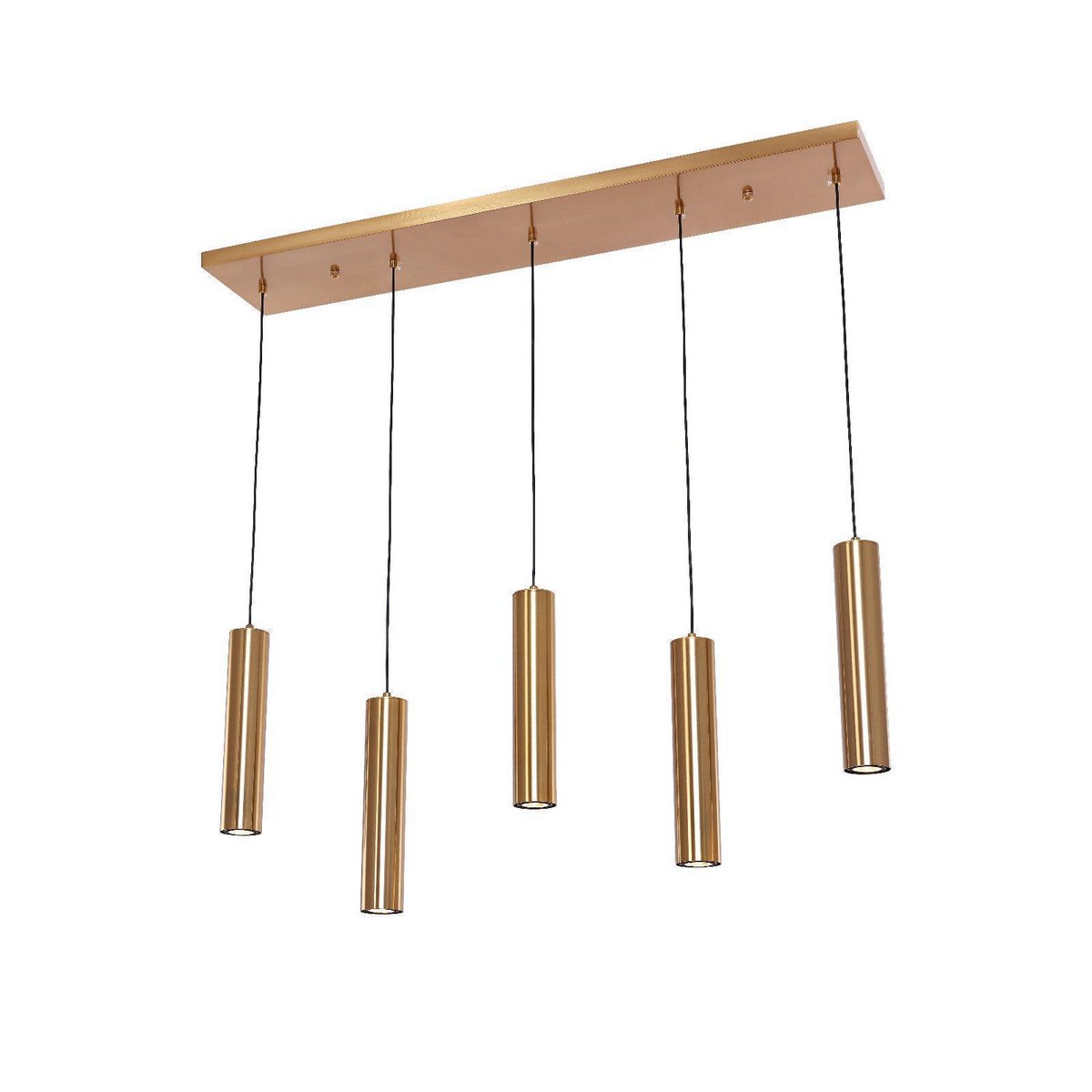 Hanglamp Eettafel incl. 5 lampen | Goud