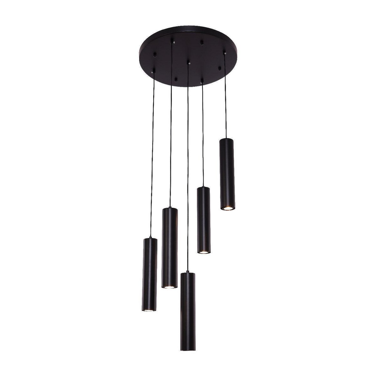Hanglamp rond incl. 5 | Zwart