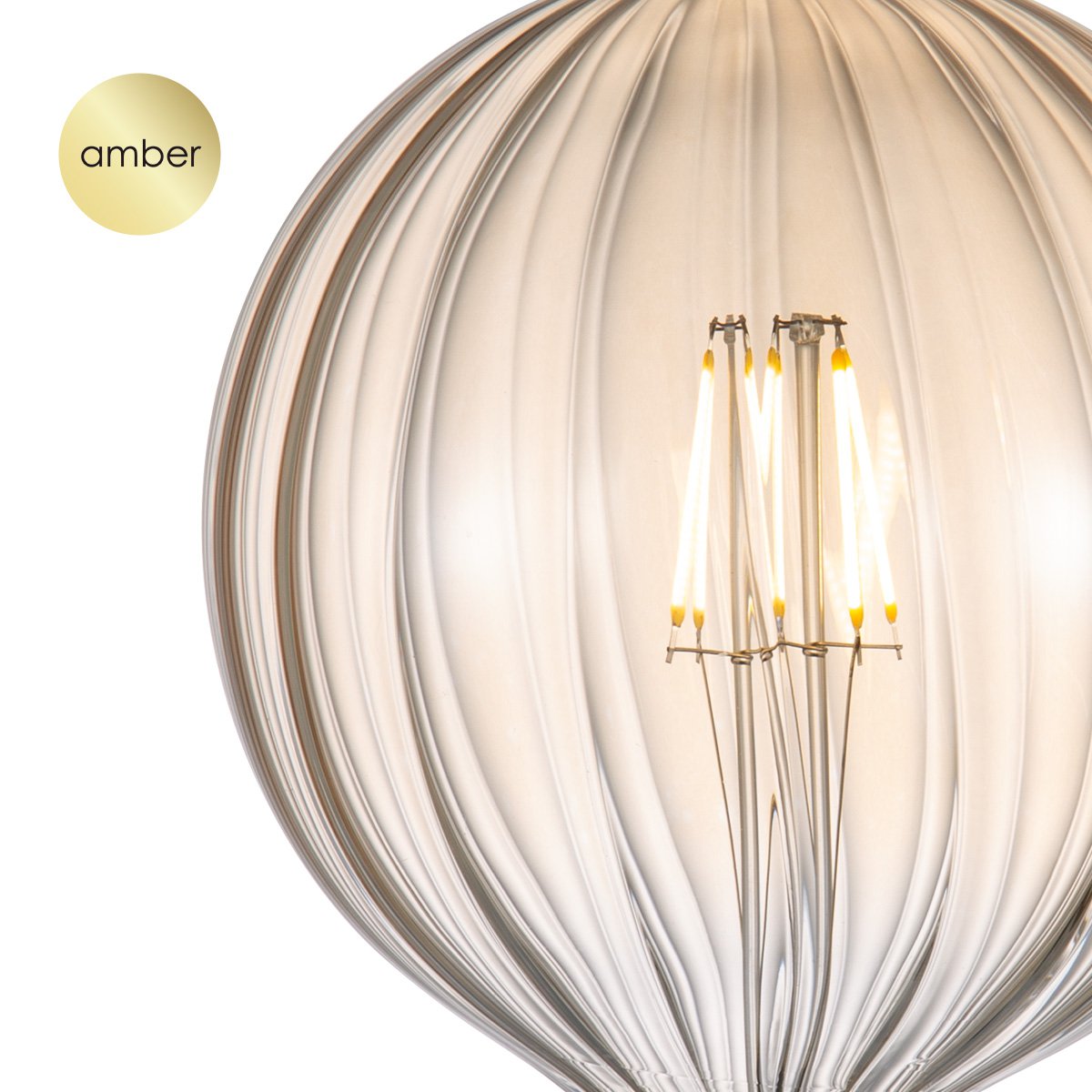 Dimbare LED Globe Amber G125 lamp 4W 400lm 2700K
