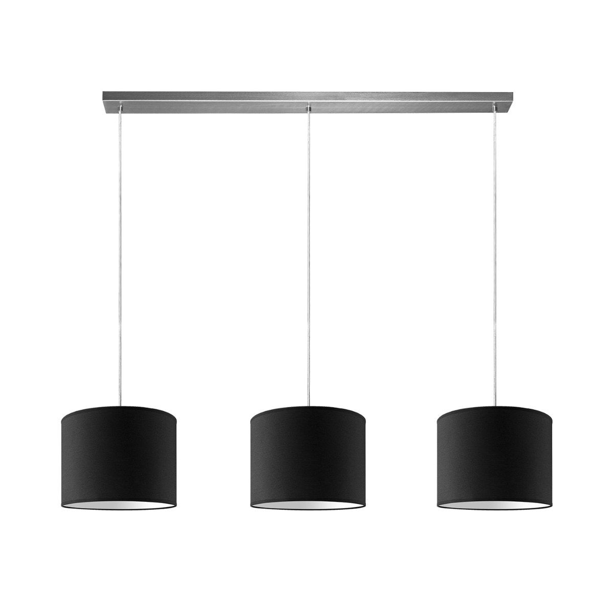 Hanglamp Beam 3 lampen - E27 - zwart lampenkap