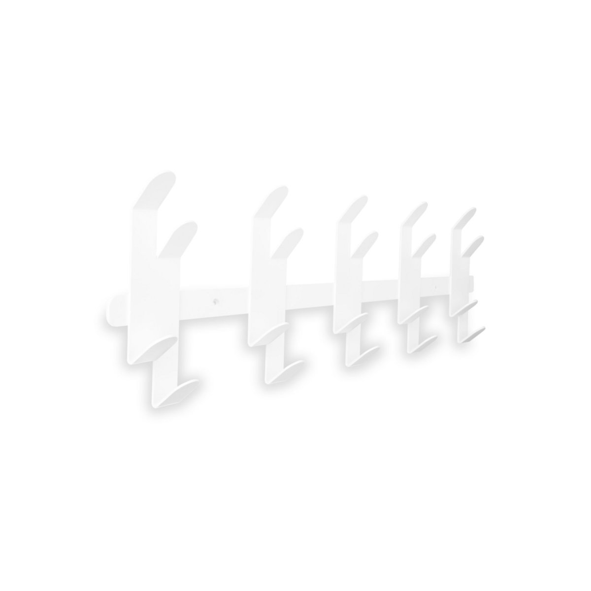Wandkapstok  Origami - 10 dubbele haken - Wit