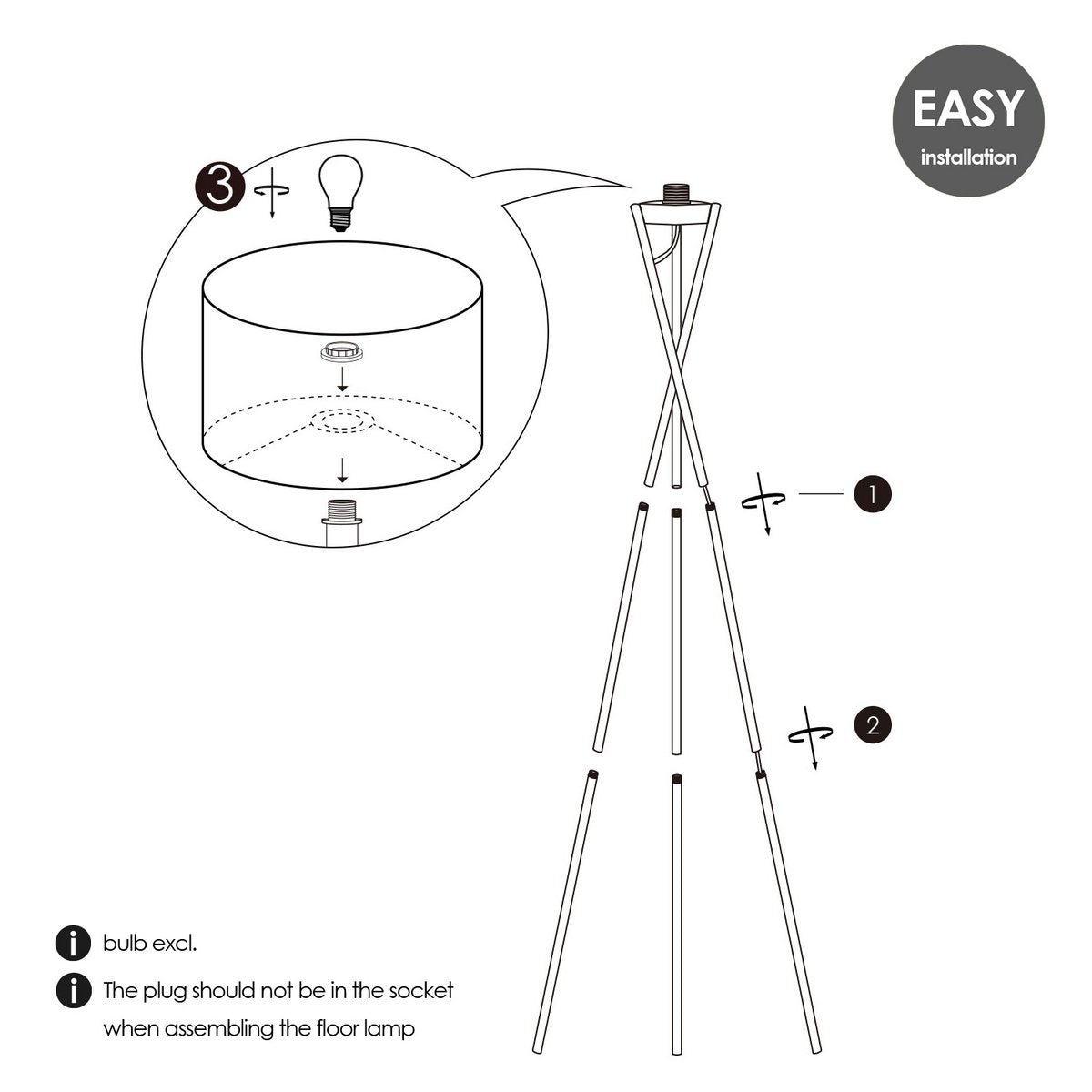 Vloerlamp Bling - Wit - 166cm