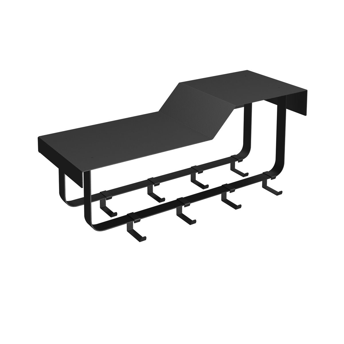 Wandkapstok Layer - 8 haken -Zwart