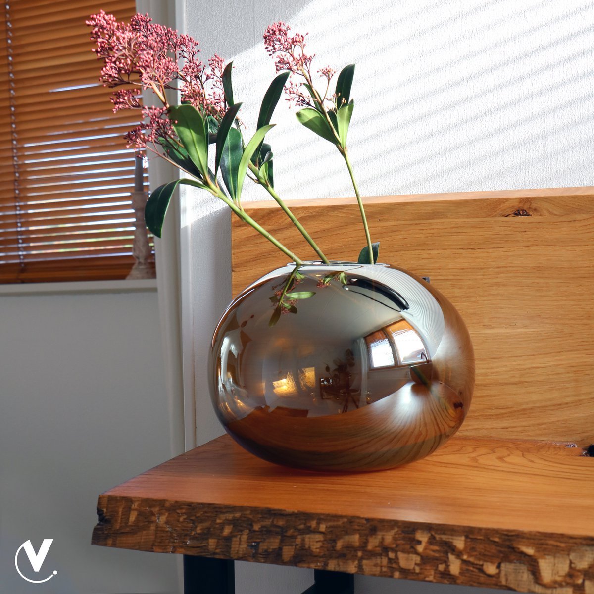 Vaas Brenno gloss taupe - Ø23 x H18 cm