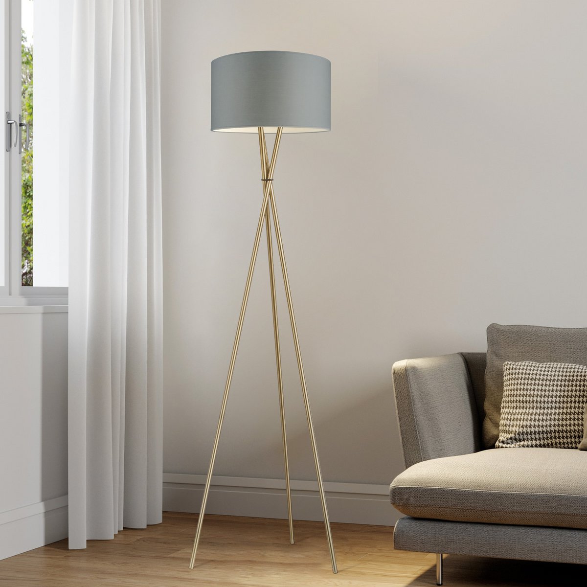 Vloerlamp Bling - Grijs - 166cm
