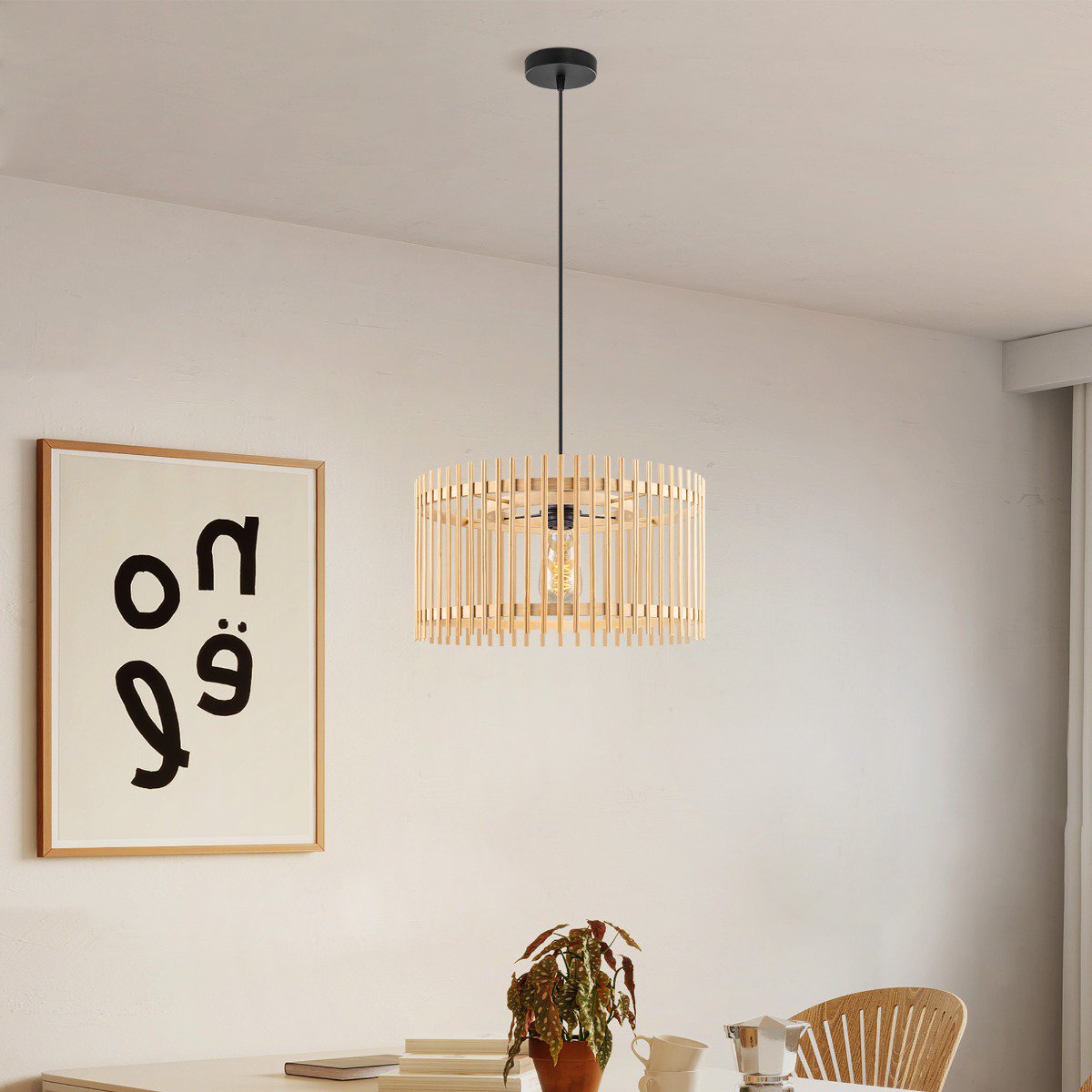 Bohemien Hanglamp Bamboe kap Ø40 x 126 cm