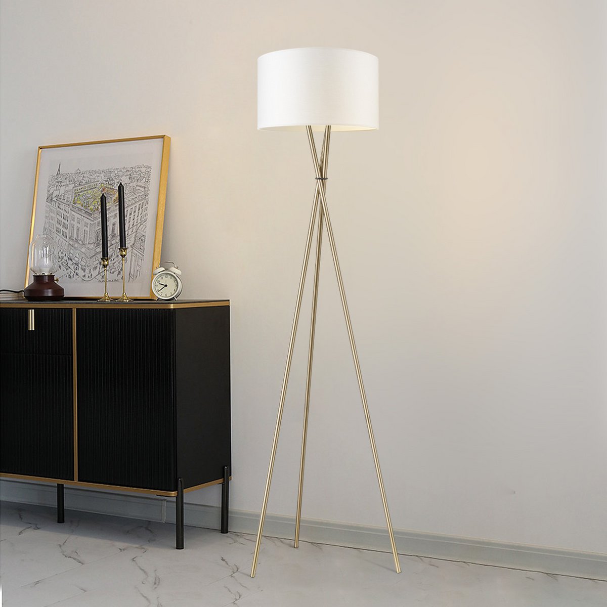 Vloerlamp Bling - Wit - 166cm