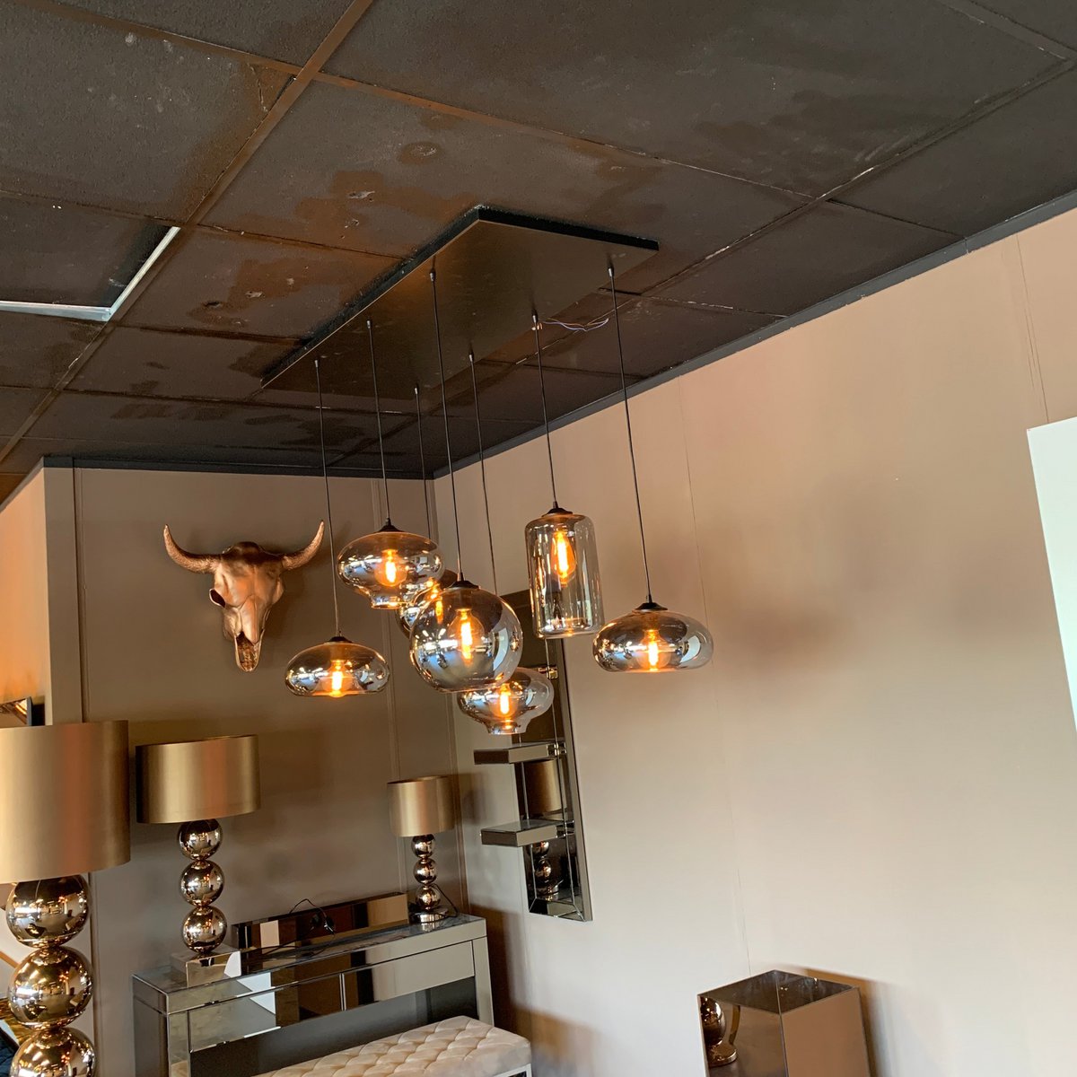 Hanglamp Ava Smoke Glas 7-Licht