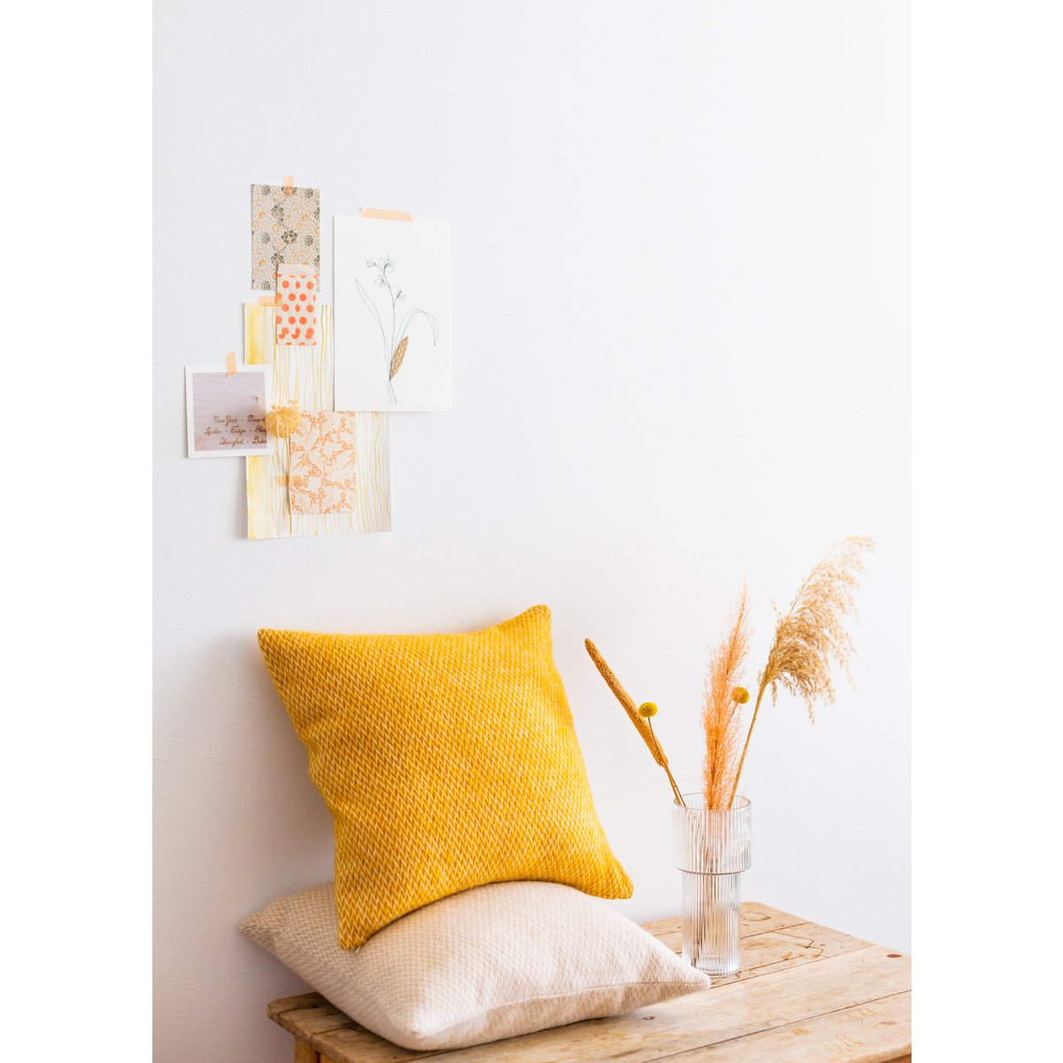Fanny Wool Kussen Geel