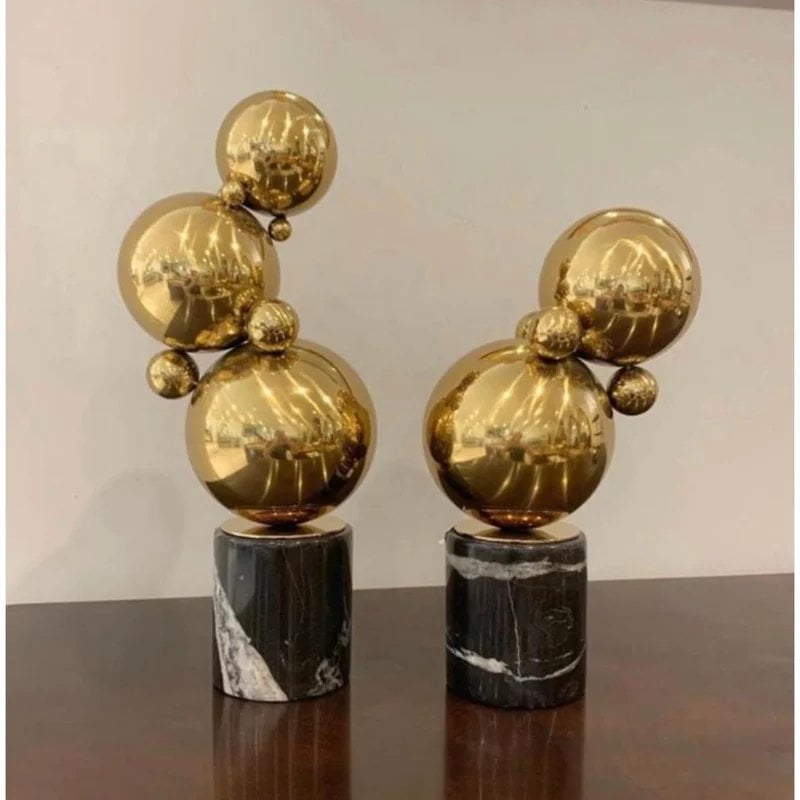 Marmer en messing - Sculptuur
