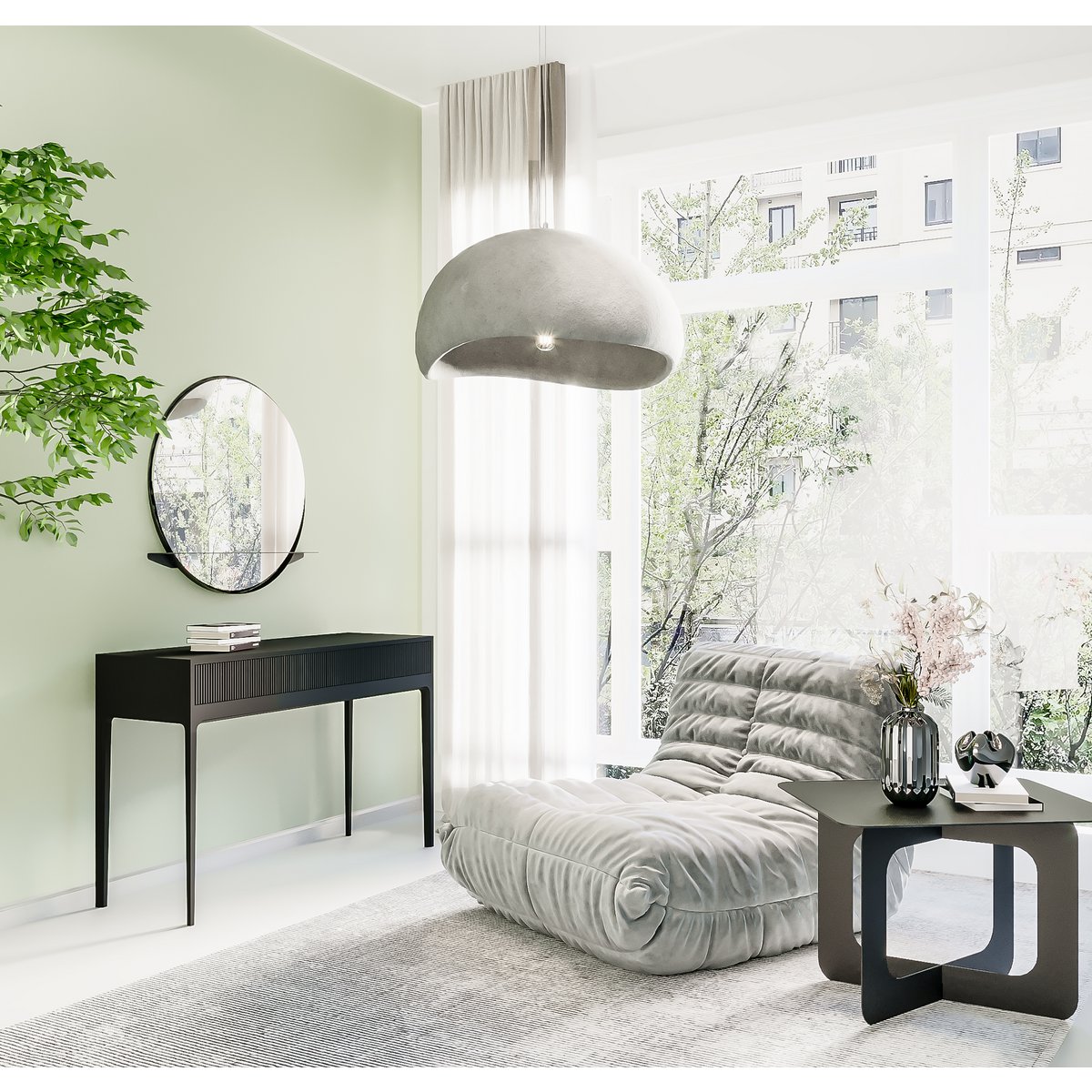Spiegel Alien 80 cm - Zwart