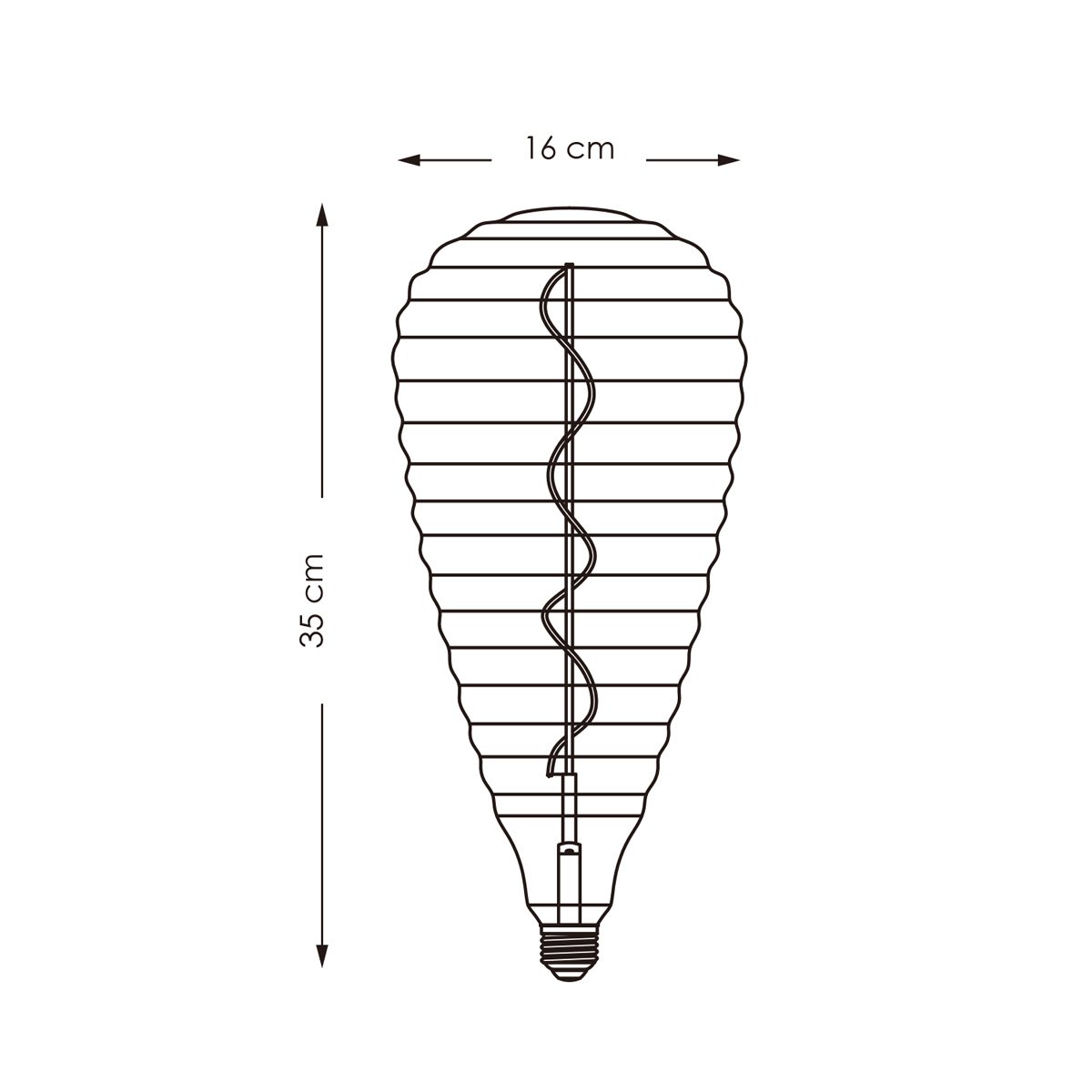 Dimbare Korf Spiraal lamp E27 4W 280lm 2700k Amber