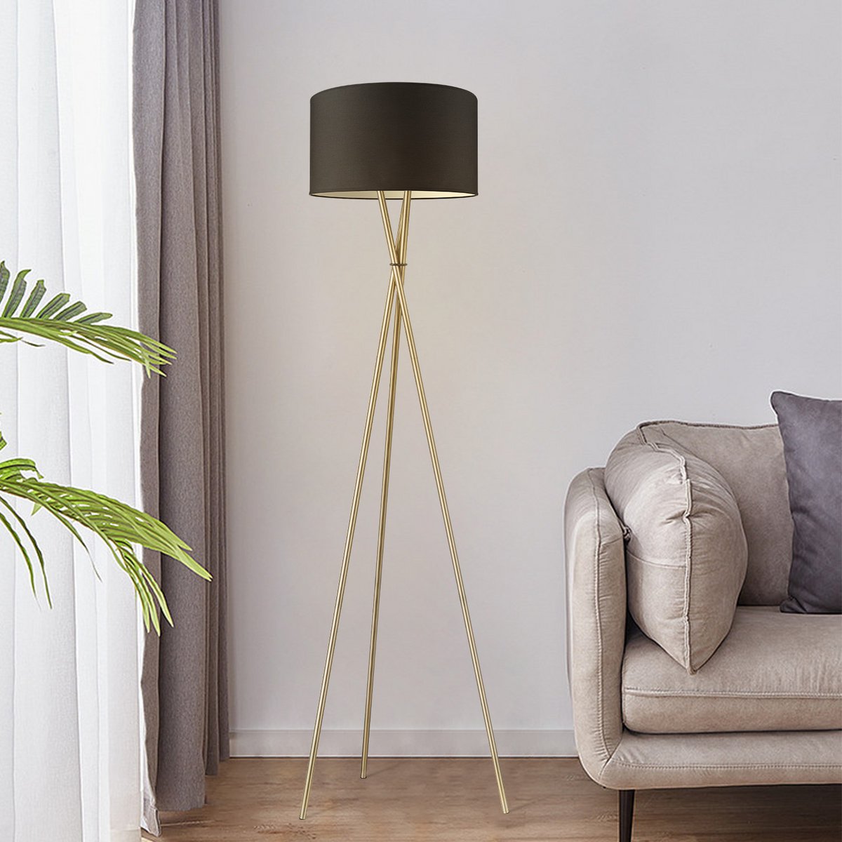 Vloerlamp Bling - Zwart - 166cm