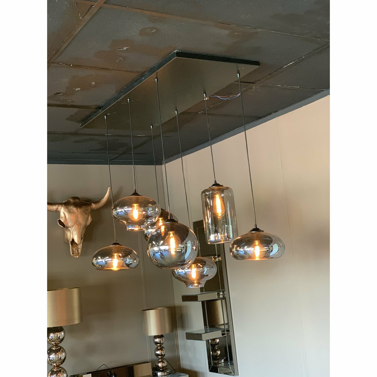 Hanglamp Ava Smoke Glas 7-Licht