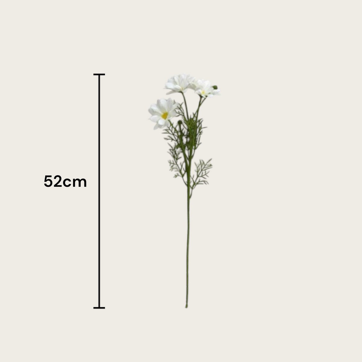 3D real touch chrysanthemum white | Zijden kunstbloem |  1pcs