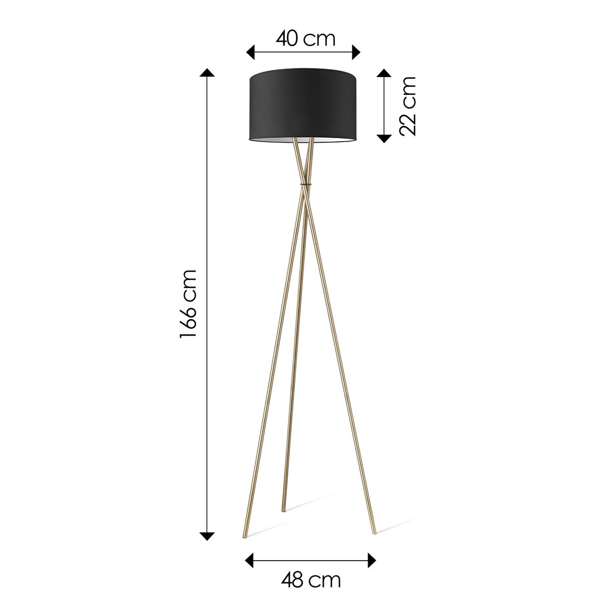 Vloerlamp Bling - Zwart - 166cm