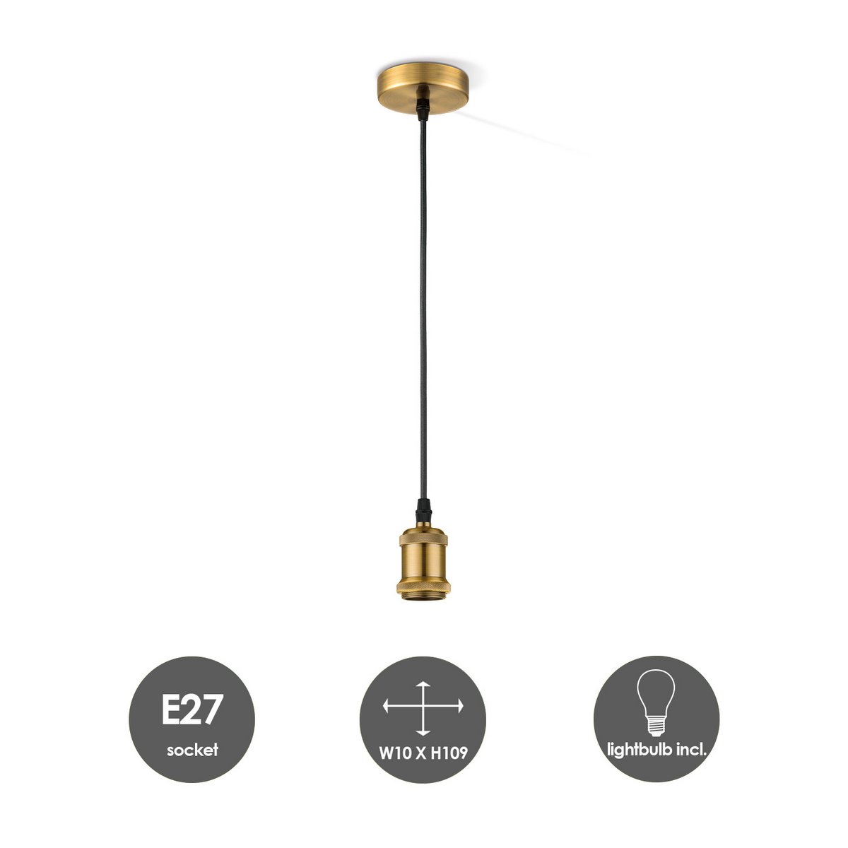 Hanglamp vintage Diabolo - G180 dimbaar - E27