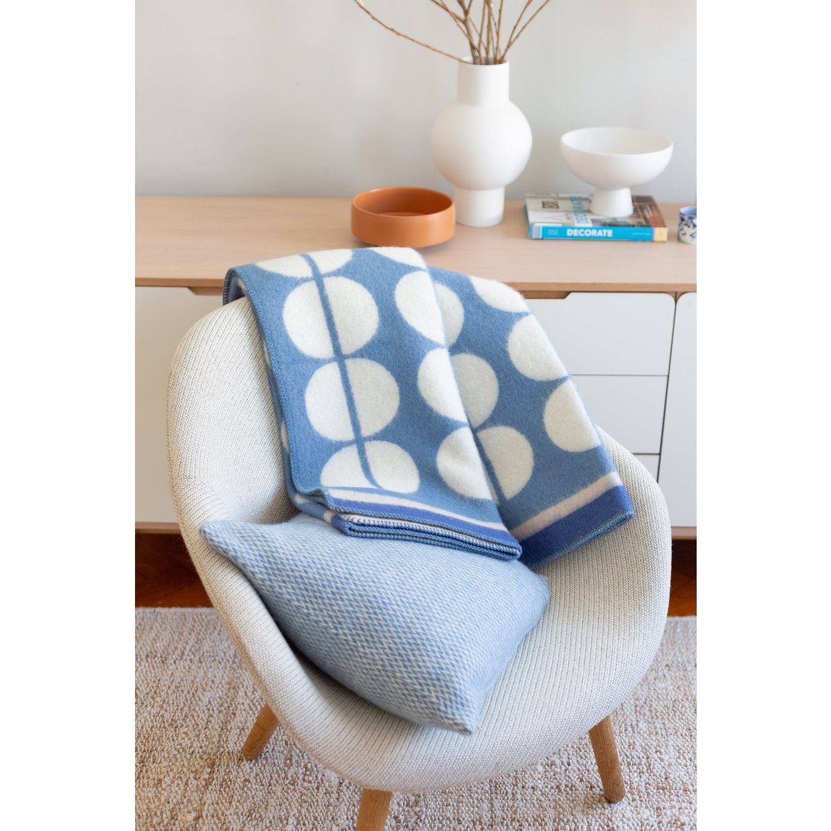 Fanny Wool Kussen Blauw
