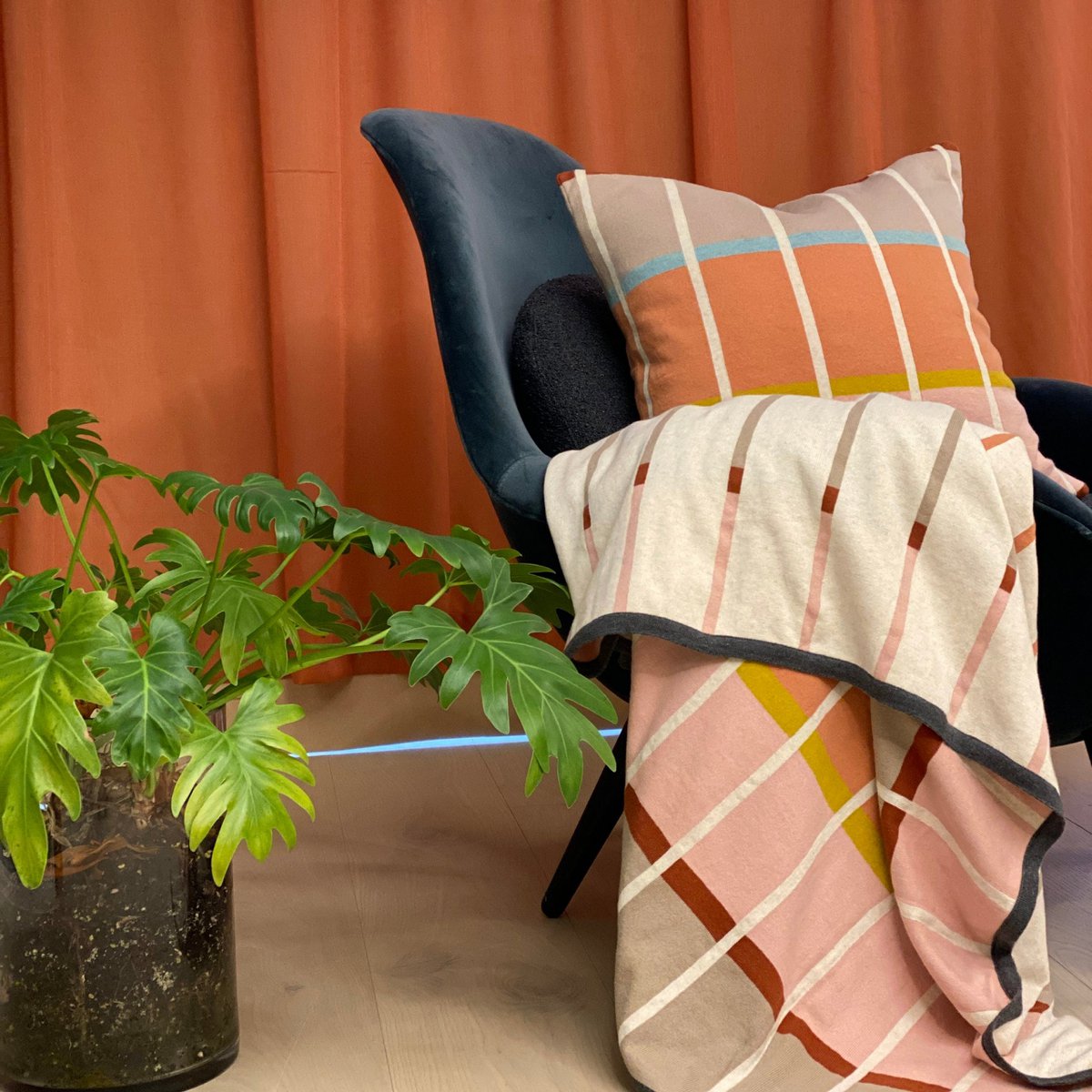 Alvin Pillow Pink, zacht jacquard gebreid katoen