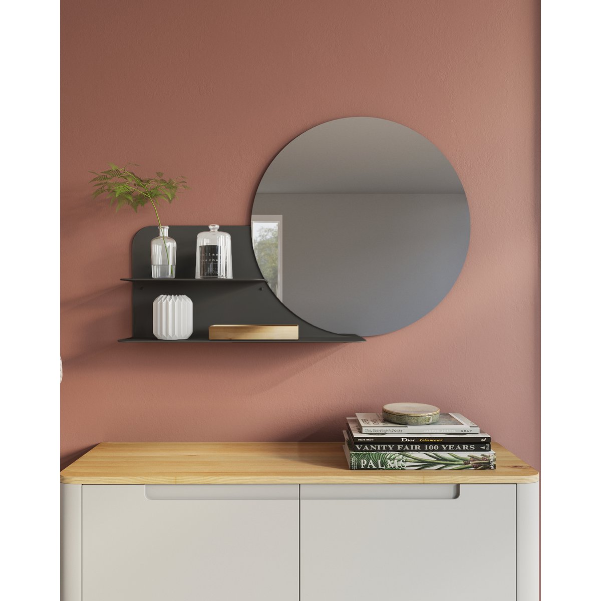 Wandspiegel Clever - Zwart