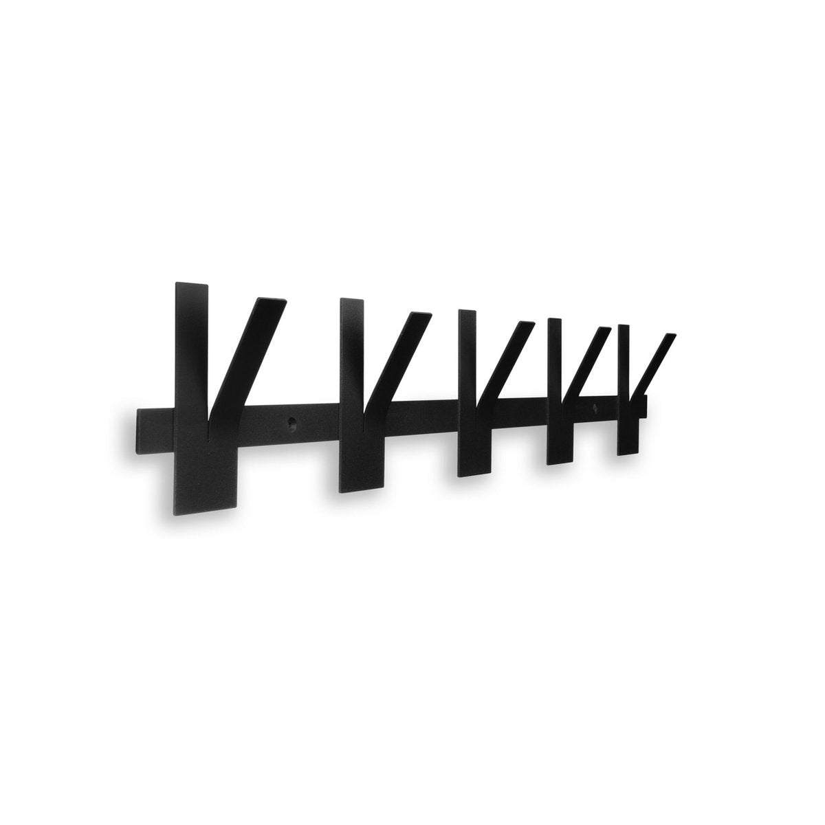 Wandkapstok Incision - 10 haken - Zwart