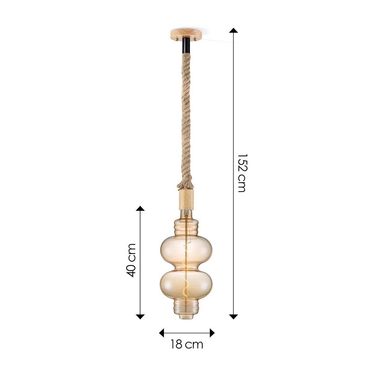 Hanglamp Leonardo Diabolo - G180 dimbaar - E27