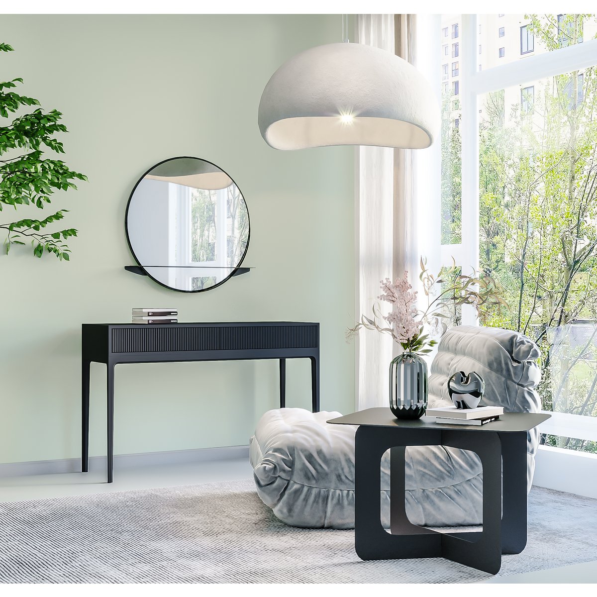 Spiegel Alien 60 cm - Zwart