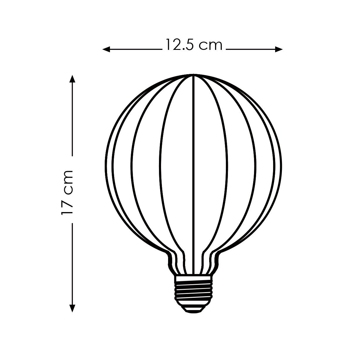 Dimbare LED Globe Amber G125 lamp 4W 400lm 2700K