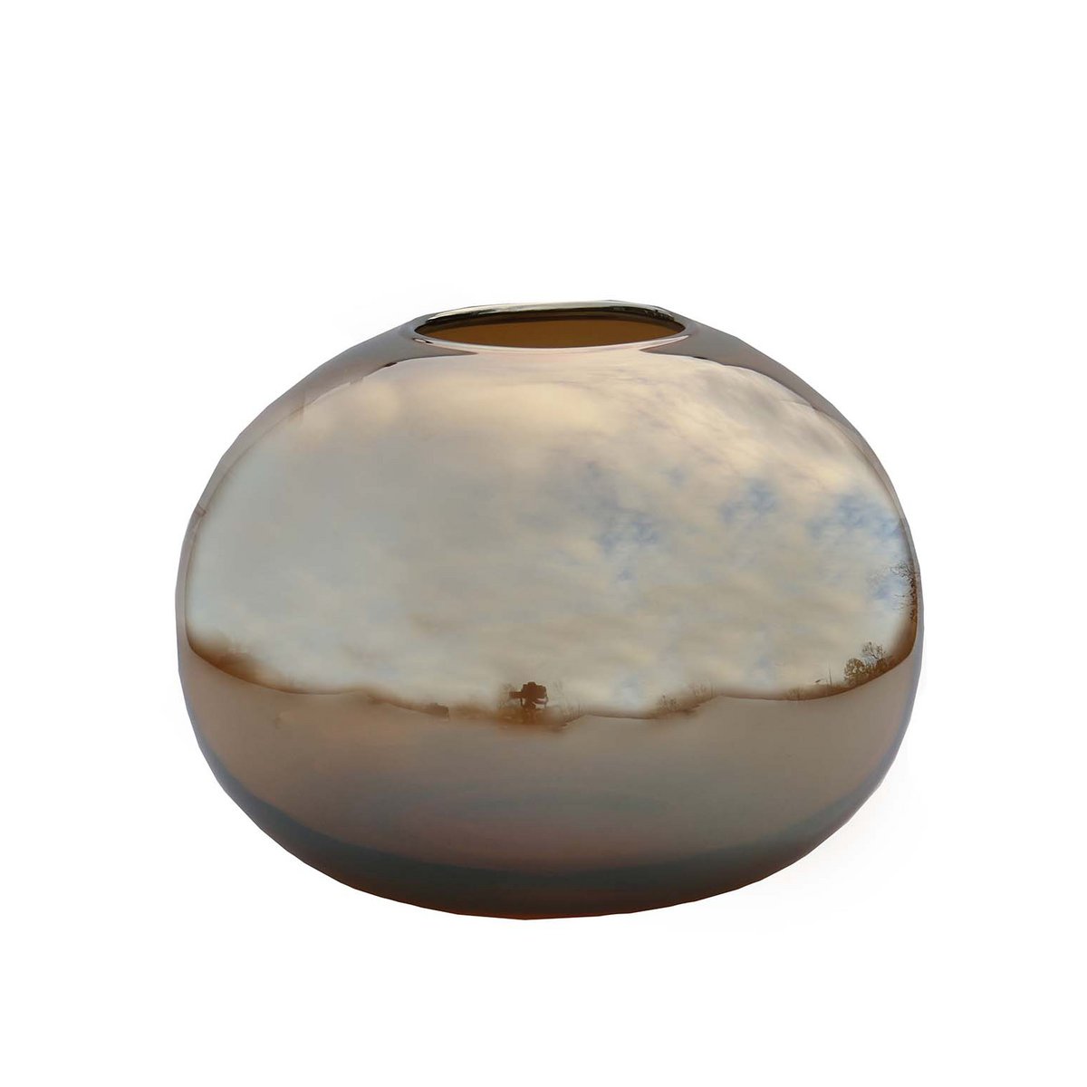 Vaas Brenno gloss taupe - Ø23 x H18 cm
