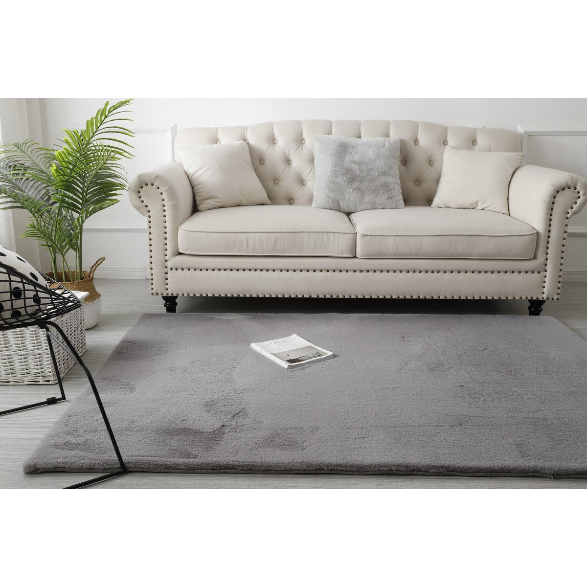 Vloerkleed Fluffy Dark Grey 80x300CM