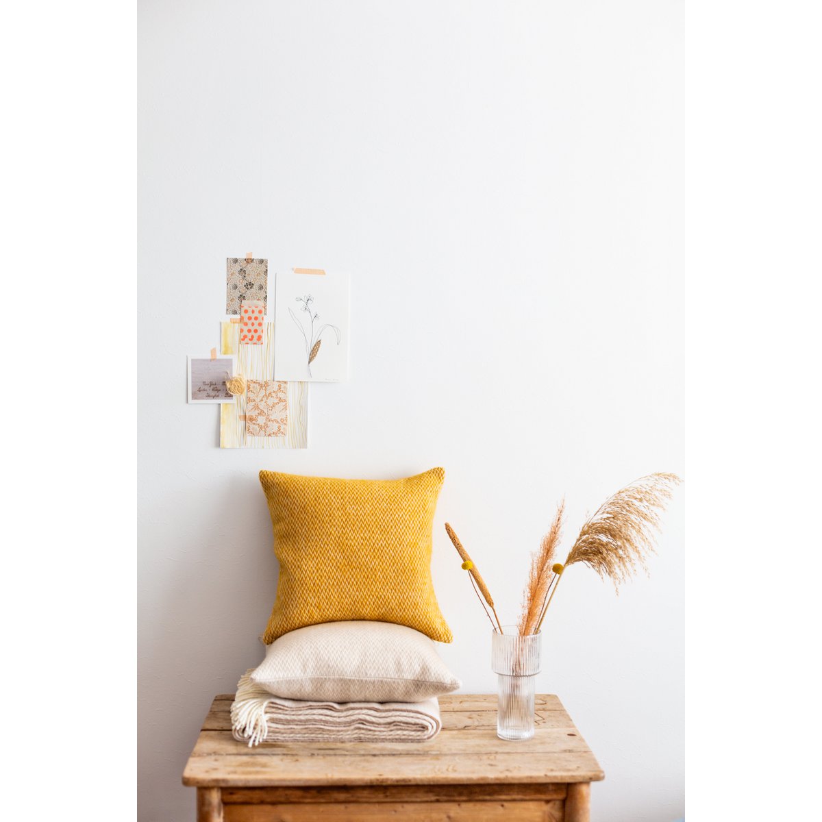 Fanny Wool Kussen Geel