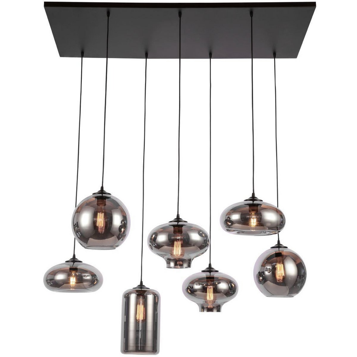 Hanglamp Ava Smoke Glas 7-Licht