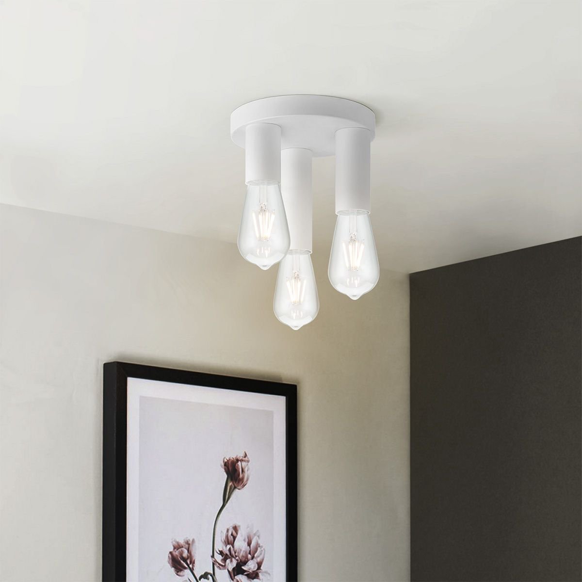Moderne LED Plafondlamp Marna 3 lampen - Wit Rond
