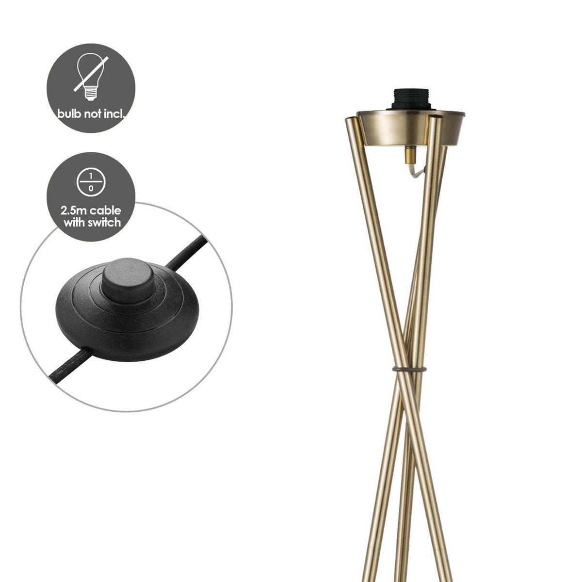Vloerlamp Bling - Chocolade - 166cm