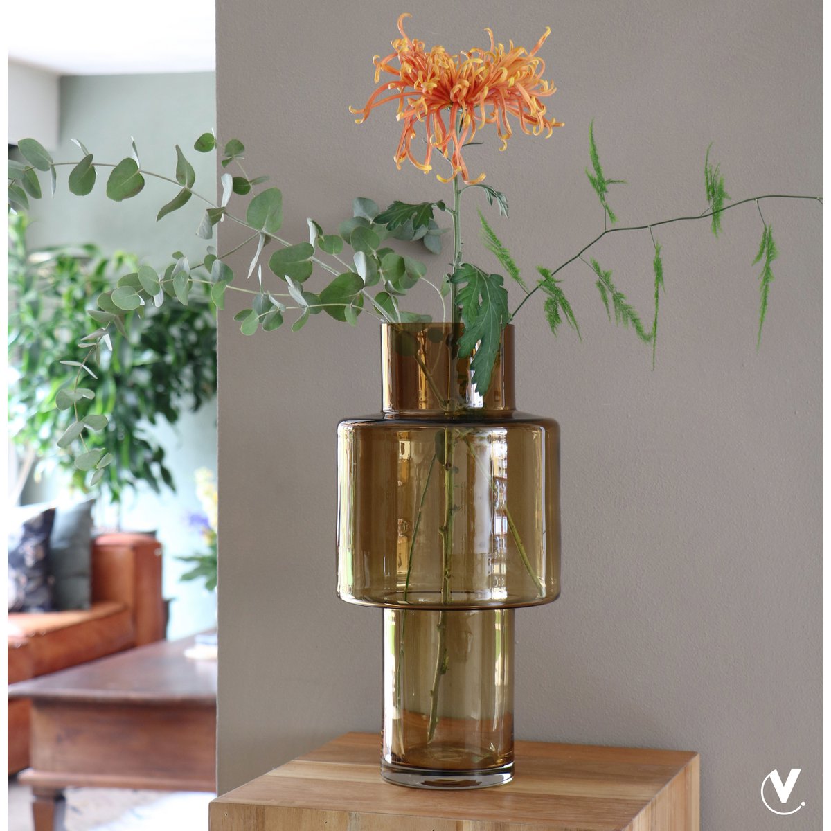 Vaas Juba cognac - Ø20 x H40 cm