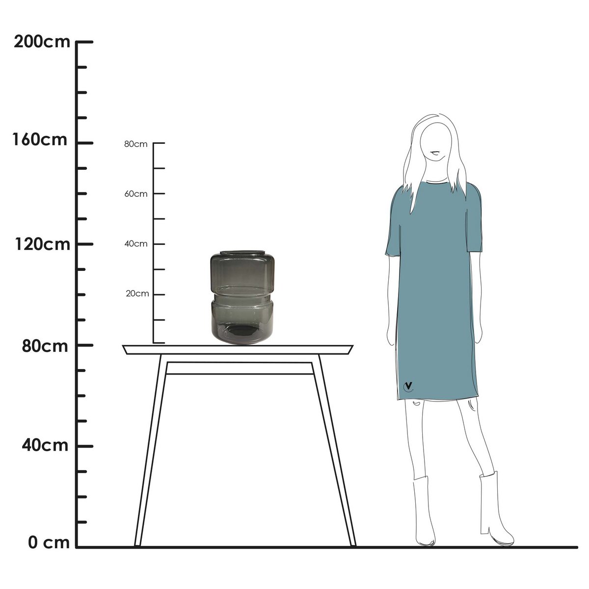 Warta grey Ø25 x H35 cm